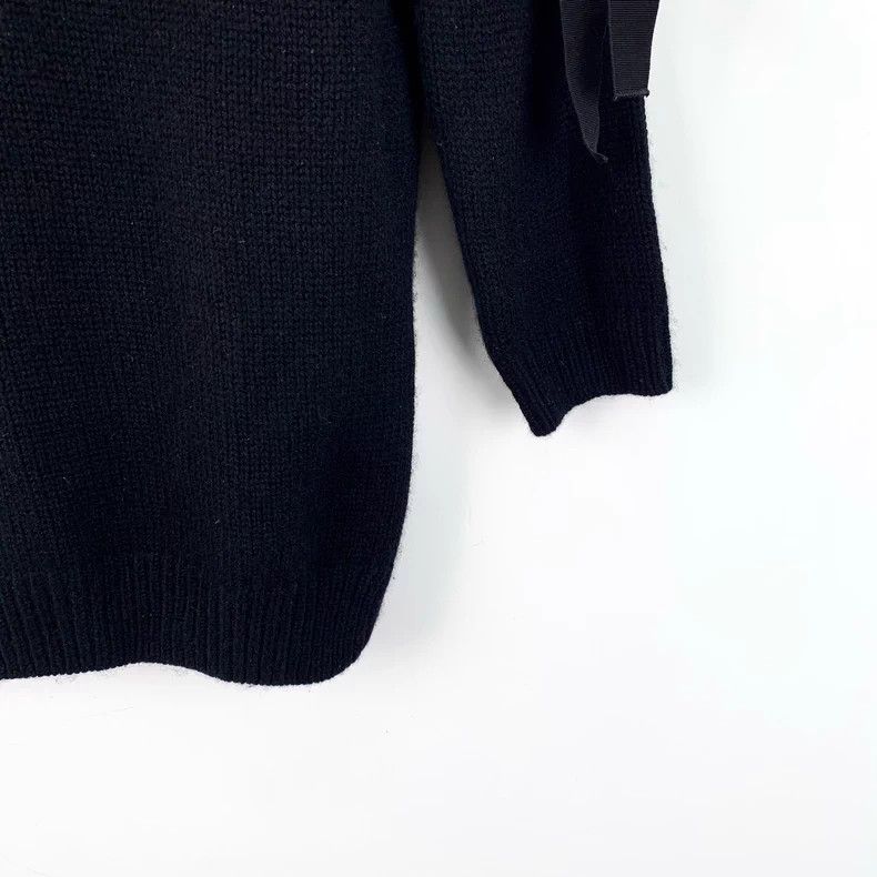 Fendi Fendi Black Ribbed Tie Neck Sweater Size US S / EU 44-46 / 1 - 4 Thumbnail