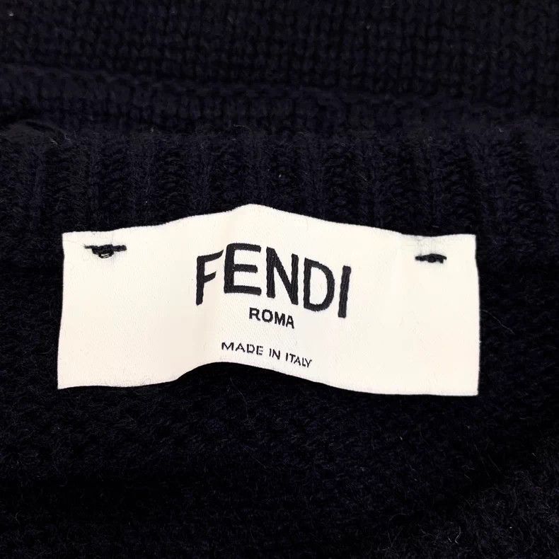 Fendi Fendi Black Ribbed Tie Neck Sweater Size US S / EU 44-46 / 1 - 5 Thumbnail