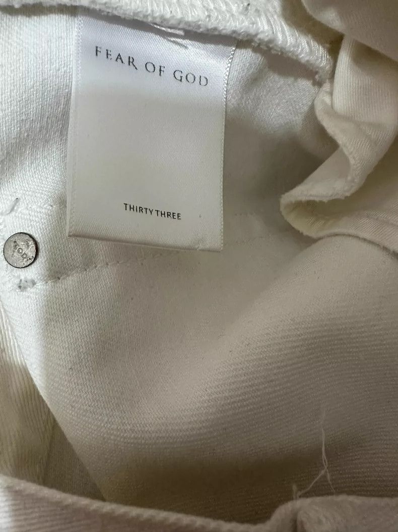 Fear of God Fear of God 4th Distressed White Denim Size US 33 - 4 Thumbnail