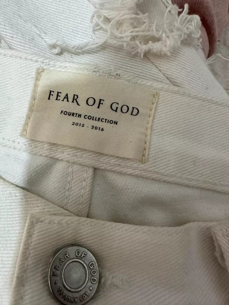 Fear of God Fear of God 4th Distressed White Denim Size US 33 - 3 Thumbnail
