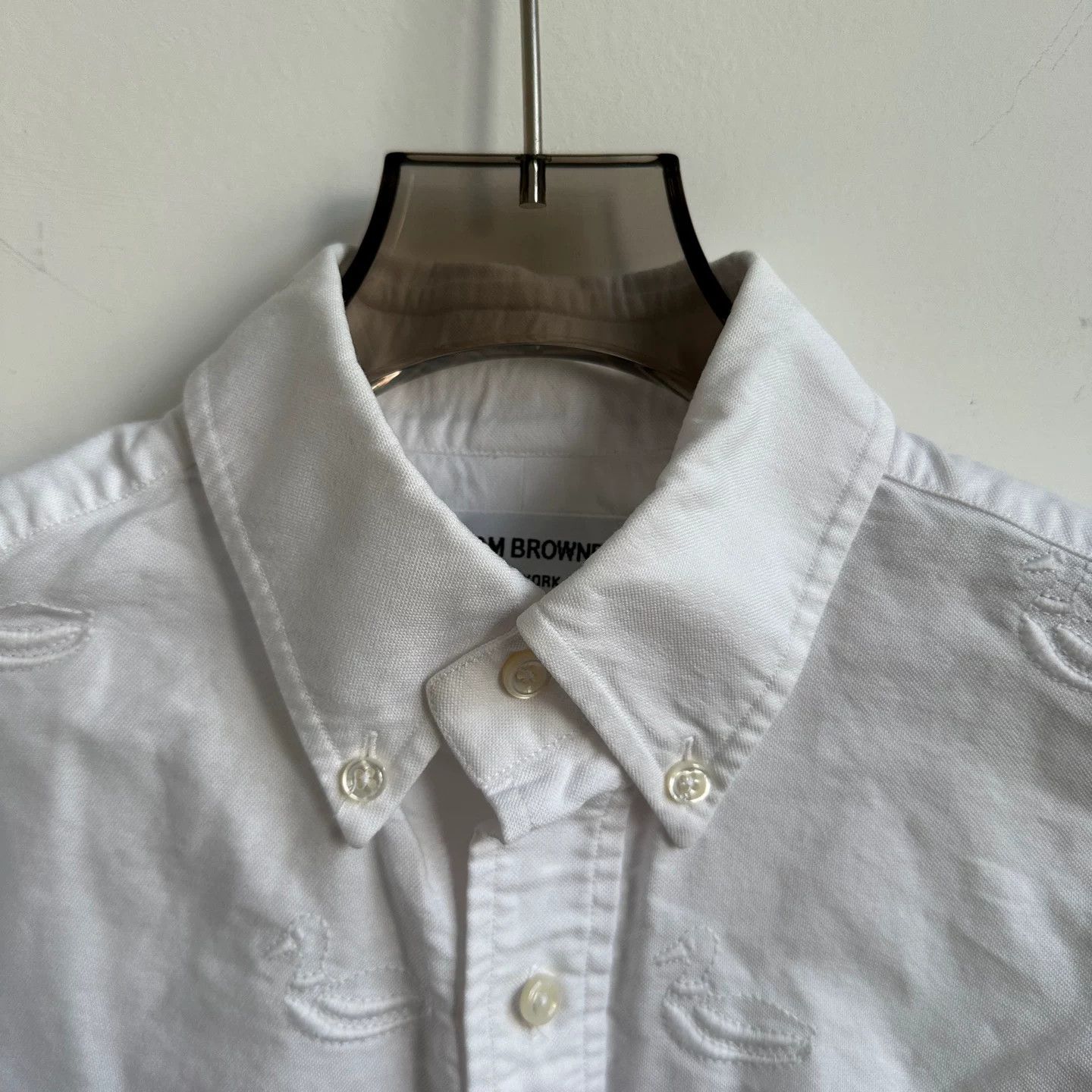 Thom Browne Thom Browne White Embroidered Shirt Jacket Size US M / EU 48-50 / 2 - 3 Thumbnail