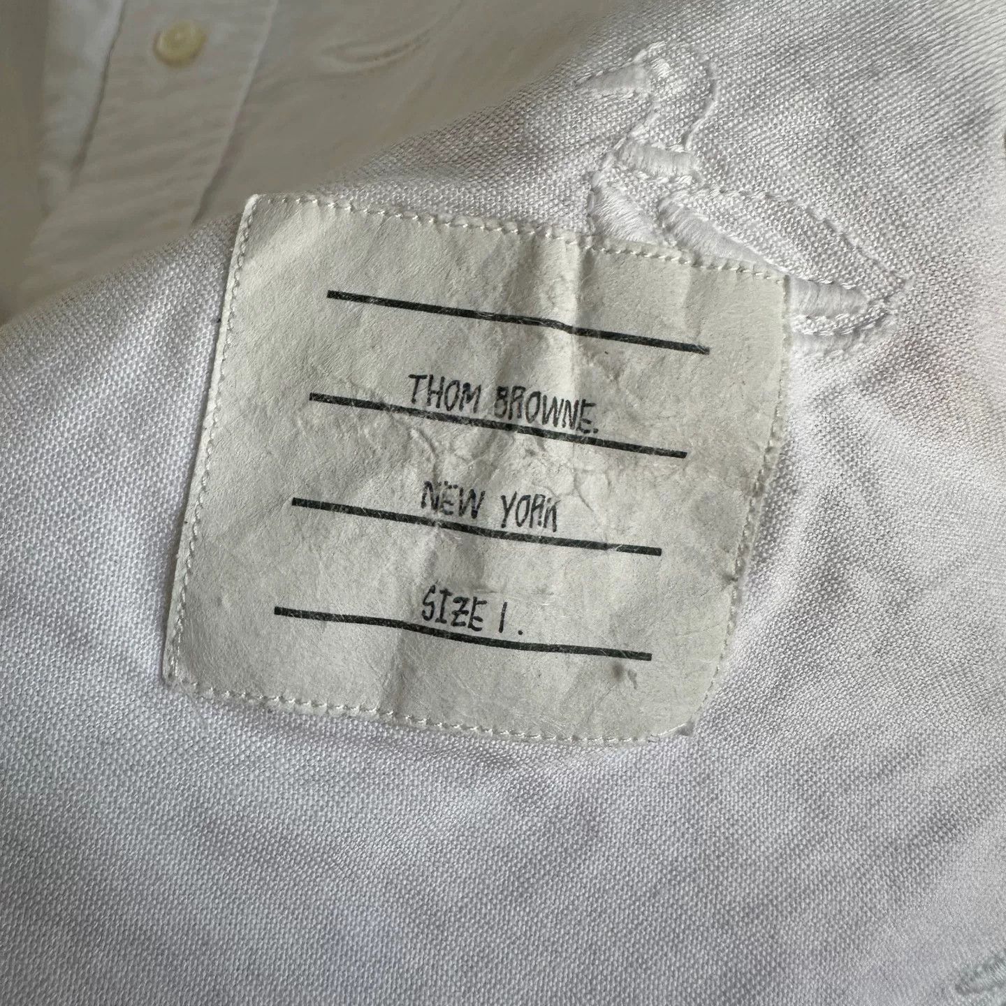 Thom Browne Thom Browne White Embroidered Shirt Jacket Size US M / EU 48-50 / 2 - 5 Thumbnail
