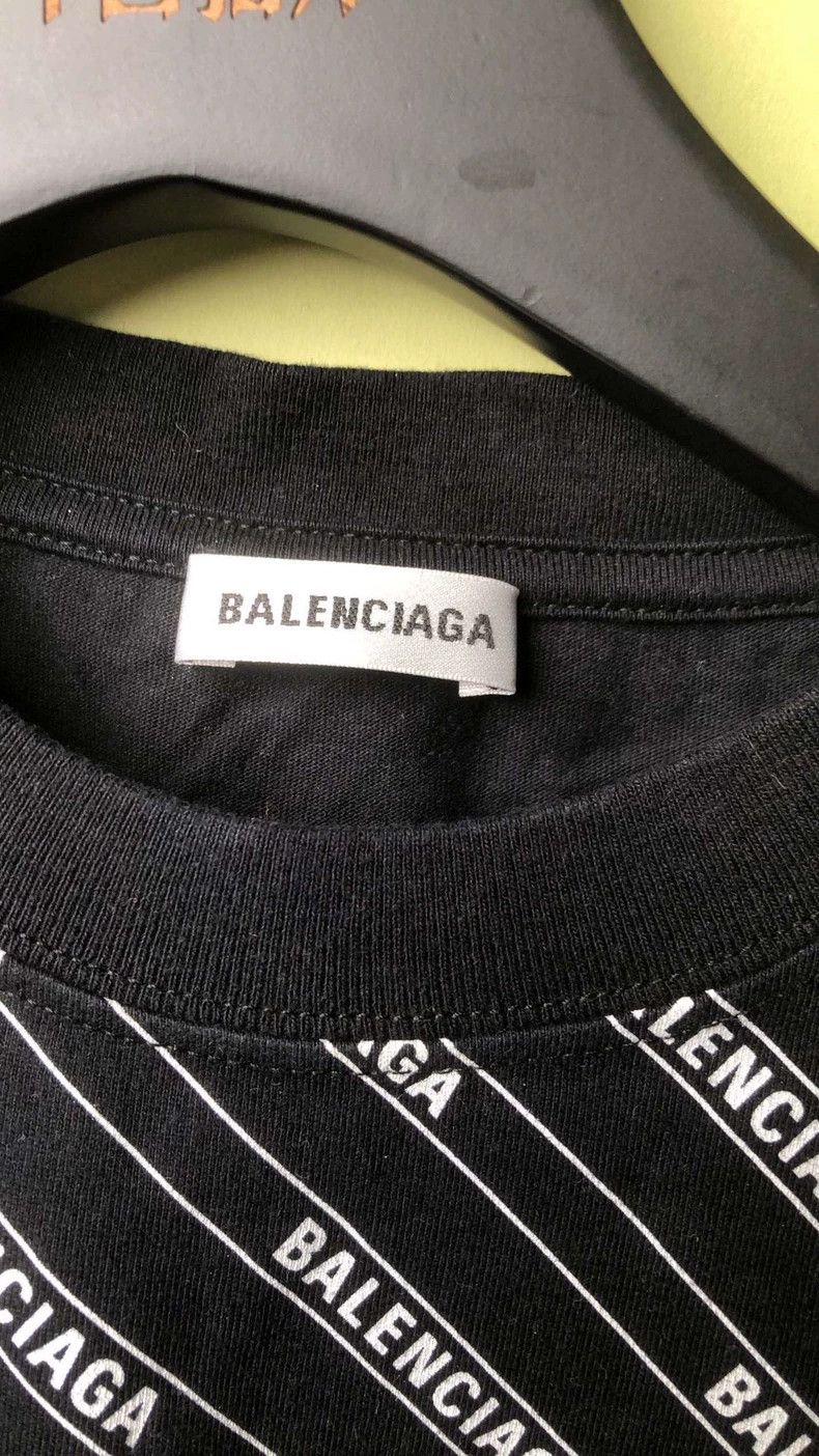 Balenciaga Balenciaga Black Logo Print Short Sleeve Tee Size US L / EU 52-54 / 3 - 3 Thumbnail