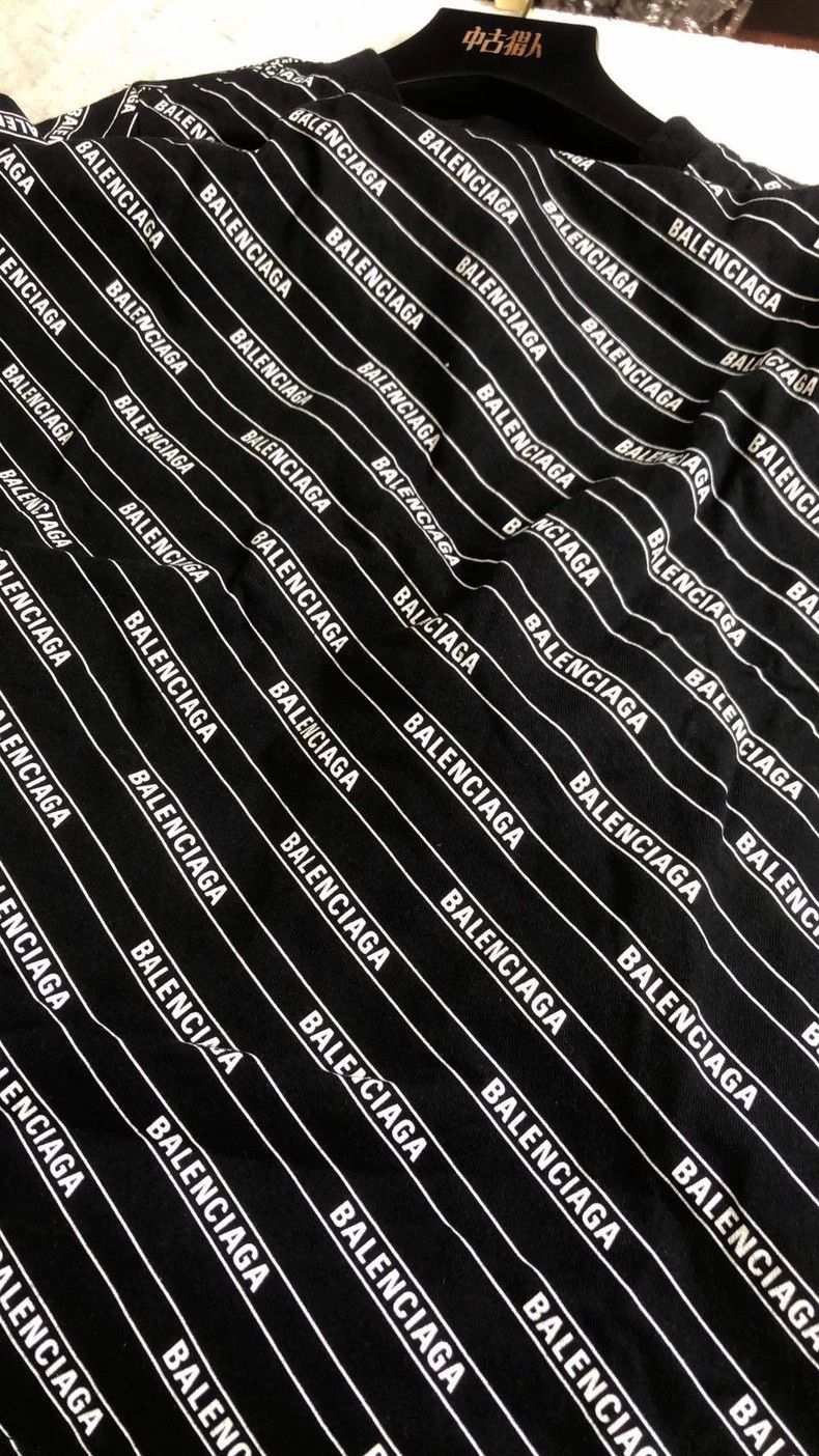 Balenciaga Balenciaga Black Logo Print Short Sleeve Tee Size US L / EU 52-54 / 3 - 9 Thumbnail