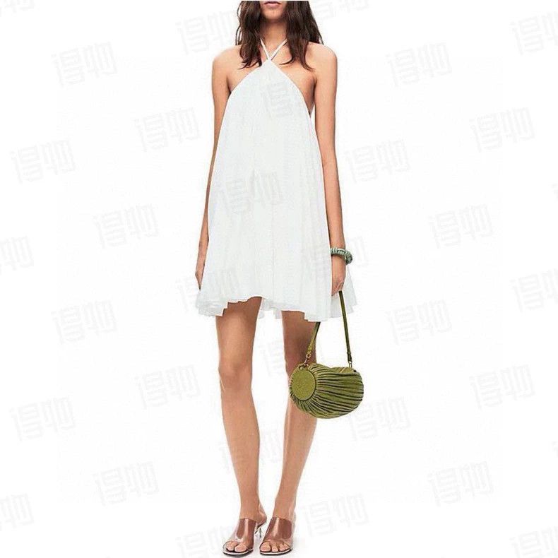 Loewe LOEWE White Linen Sling Dress Size US XS / EU 42 / 0 - 8 Thumbnail