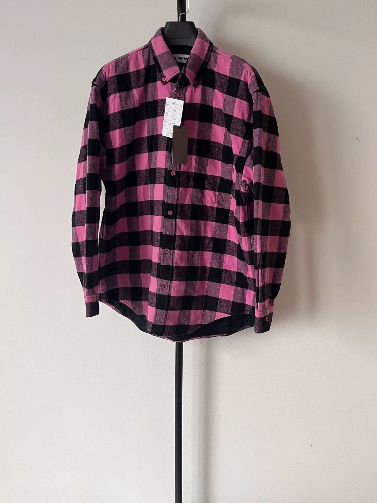 Balenciaga Balenciaga Logo Check Long Sleeve Shirt Size US XS / EU 42 / 0 - 2 Thumbnail