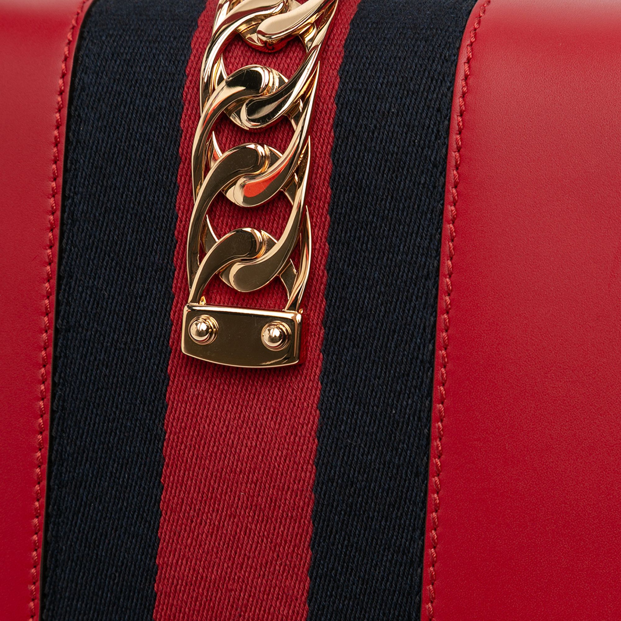 Gucci Gucci Small Leather Sylvie Web Satchel Size ONE SIZE - 9 Thumbnail