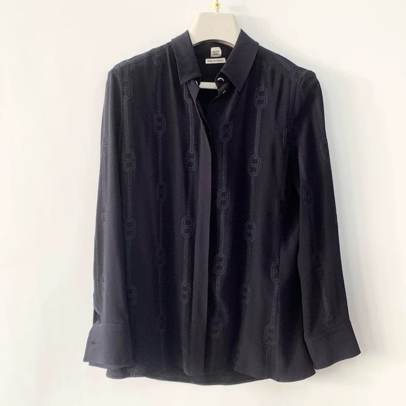 Hermes Hermes Navy Blue Shirt Size 34 Size US XS / EU 42 / 0 - 2 Thumbnail