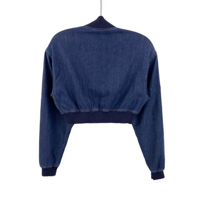Miu Miu Miumiu 23SS Blue Embroidered Denim Jacket Size US XS / EU 42 / 0 - 2 Thumbnail