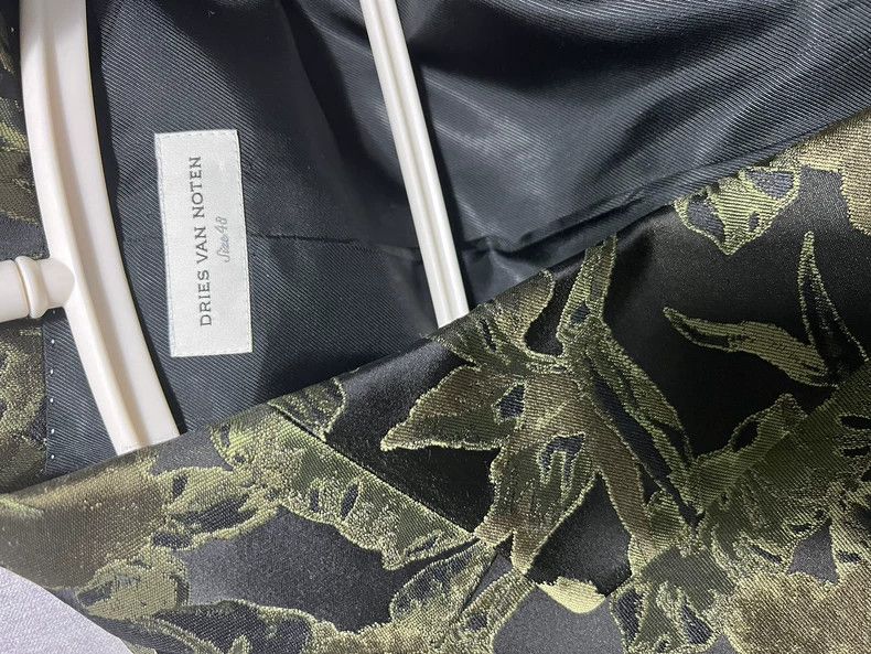 Dries Van Noten Dries Van Noten Green Jacquard Blazer Size US M / EU 48-50 / 2 - 6 Thumbnail