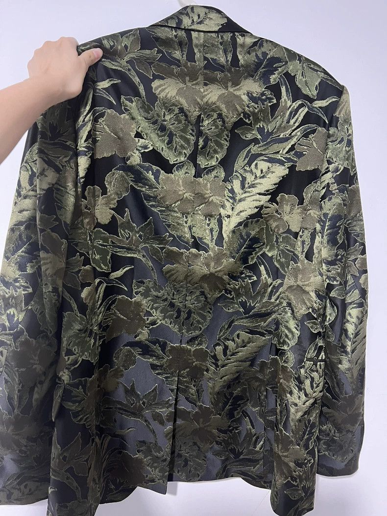 Dries Van Noten Dries Van Noten Green Jacquard Blazer Size US M / EU 48-50 / 2 - 3 Thumbnail