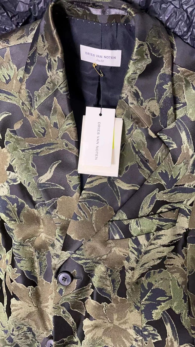 Dries Van Noten Dries Van Noten Green Jacquard Blazer Size US M / EU 48-50 / 2 - 9 Thumbnail