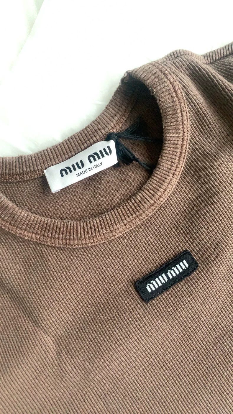 Miu Miu Miu Miu Brown Short Sleeve T-shirt Size US S / EU 44-46 / 1 - 2 Thumbnail