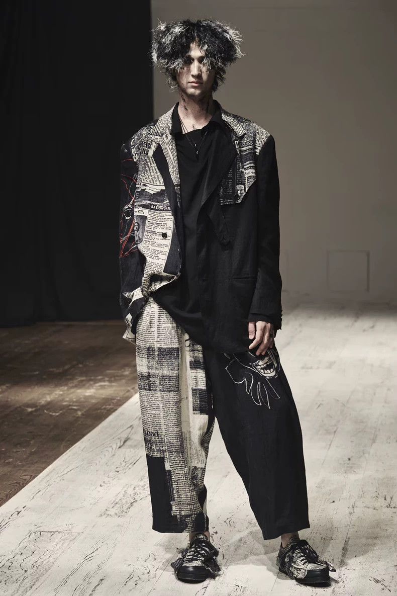 Yohji Yamamoto Yohji Yamamoto 22SS Runway Newspaper Blazer Size US M / EU 48-50 / 2 - 2 Thumbnail