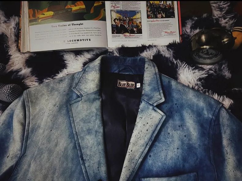 Kapital Blue Blue Japan Leather Indigo Blazer Jacket Size US S / EU 44-46 / 1 - 2 Thumbnail