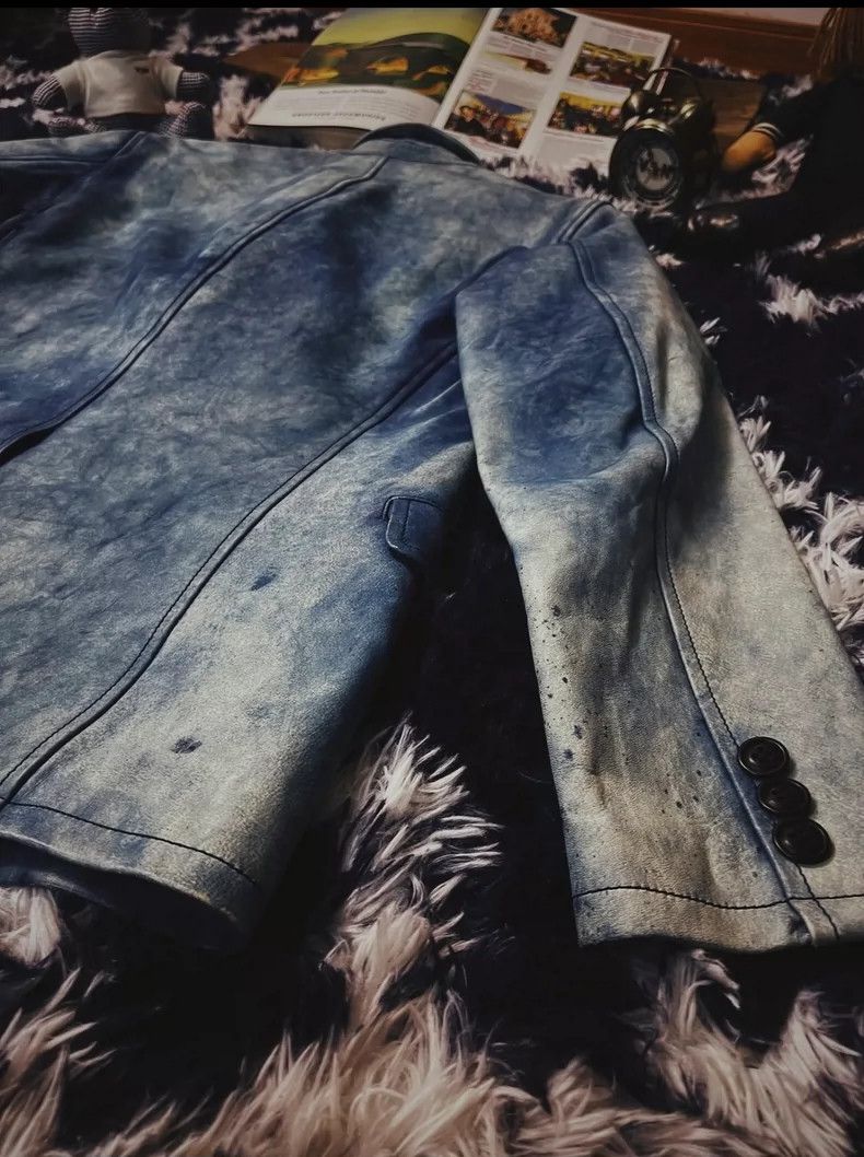 Kapital Blue Blue Japan Leather Indigo Blazer Jacket Size US S / EU 44-46 / 1 - 8 Thumbnail