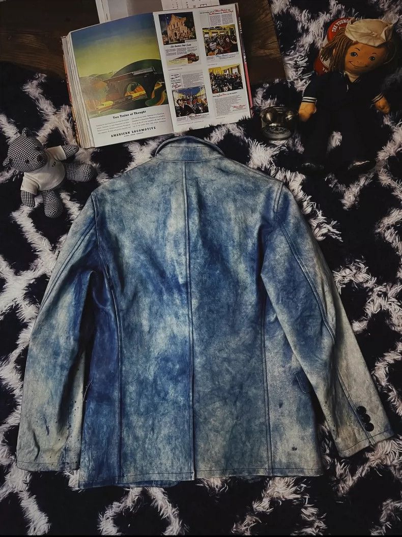 Kapital Blue Blue Japan Leather Indigo Blazer Jacket Size US S / EU 44-46 / 1 - 9 Thumbnail