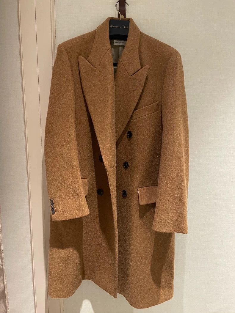 Dries Van Noten Dries van Noten Camel Wool Double-Breasted Coat Size US L / EU 52-54 / 3 - 4 Thumbnail
