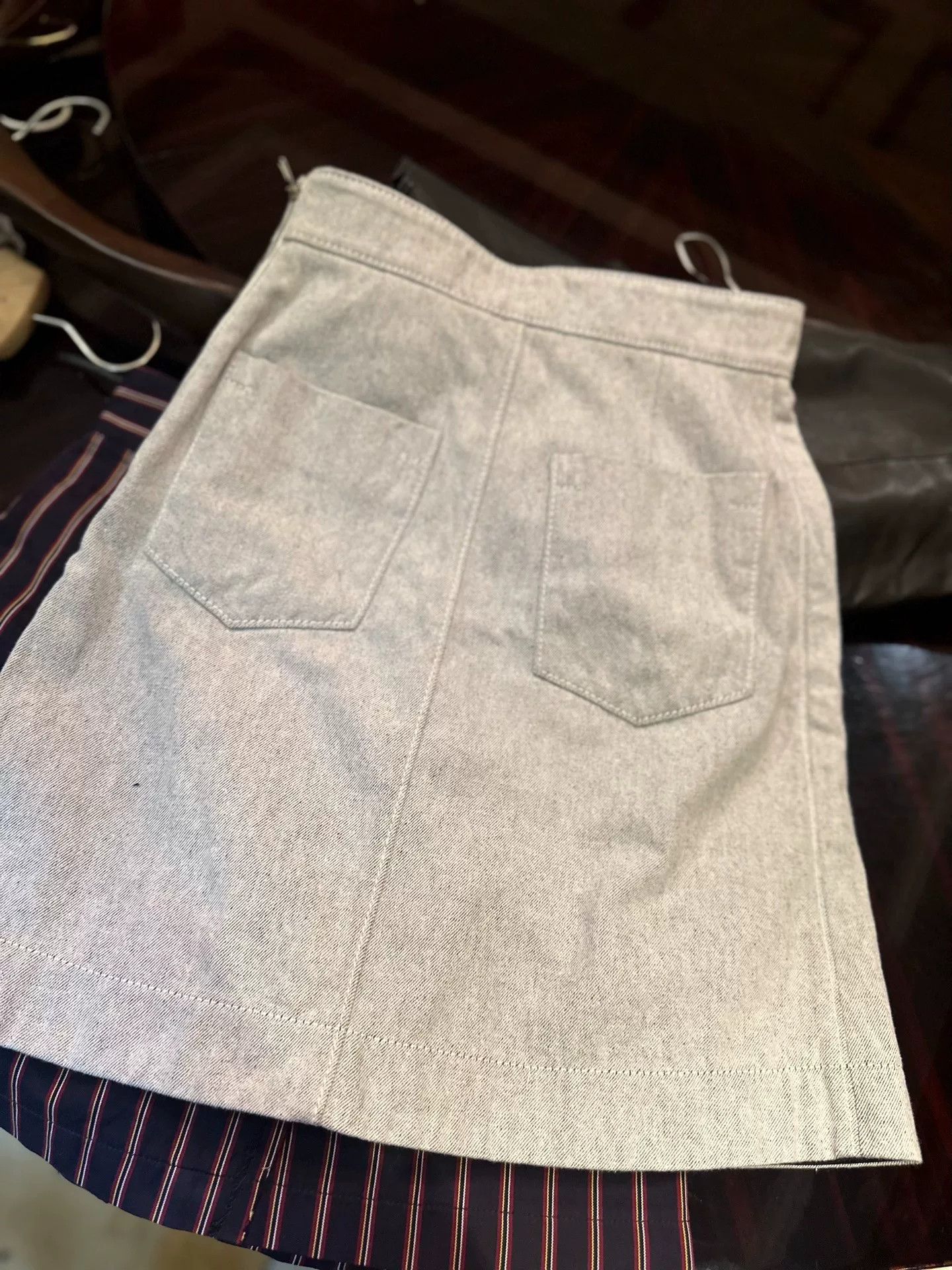 Hermes Hermes Light Gray Knee-Length Skirt Size US 34 / EU 50 - 7 Thumbnail