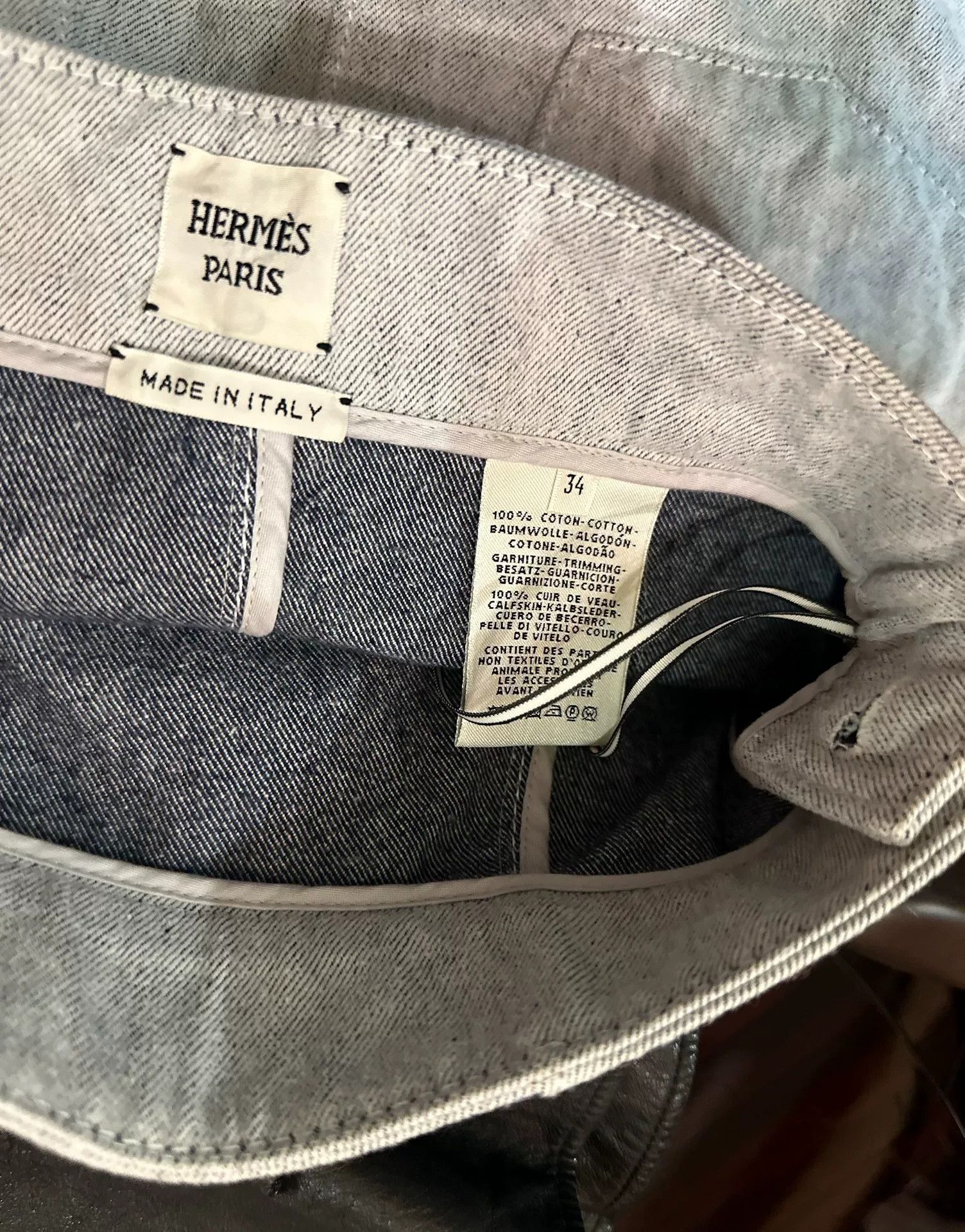 Hermes Hermes Light Gray Knee-Length Skirt Size US 34 / EU 50 - 8 Thumbnail