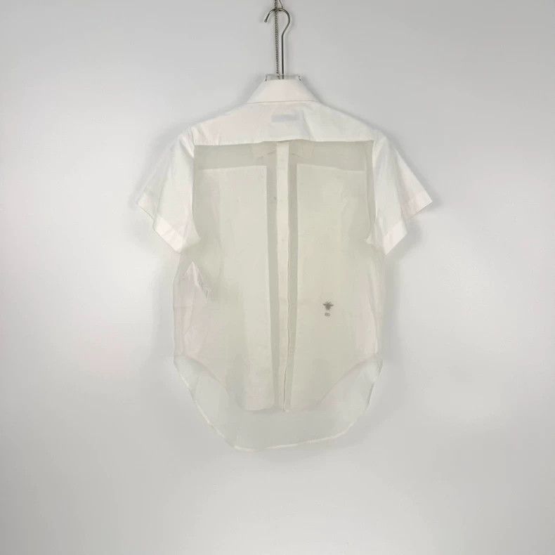 Dior Dior White Embroidered Bee Short-Sleeve Shirt Size US XS / EU 42 / 0 - 4 Thumbnail