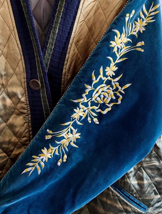 Kapital KAPITAL Quilted Velvet Embroidered Jacket Size US XL / EU 56 / 4 - 7 Thumbnail