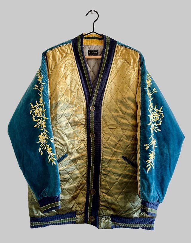 Kapital KAPITAL Quilted Velvet Embroidered Jacket Size US XL / EU 56 / 4 - 2 Thumbnail