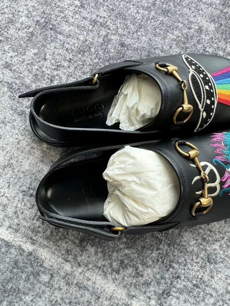 Gucci Gucci Black Embroidered Horsebit Sandals Size US 8 / EU 41 - 3 Thumbnail