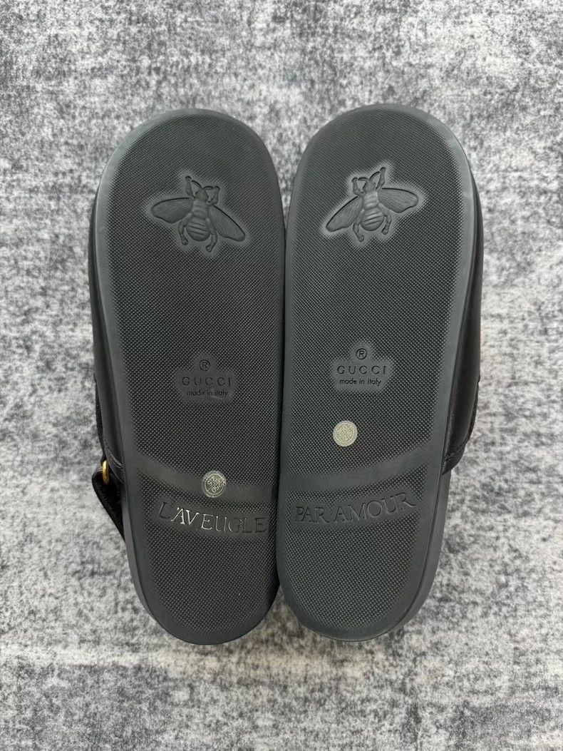 Gucci Gucci Black Embroidered Horsebit Sandals Size US 8 / EU 41 - 5 Thumbnail