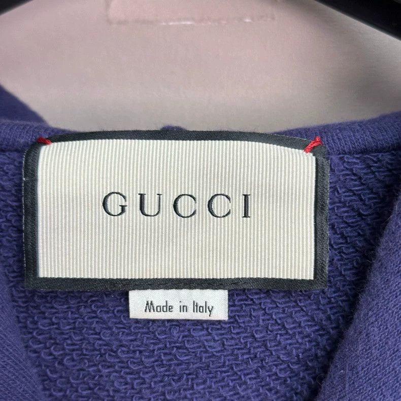Gucci Gucci Blue Distressed Wolf Embroidered Hoodie Size US S / EU 44-46 / 1 - 3 Thumbnail