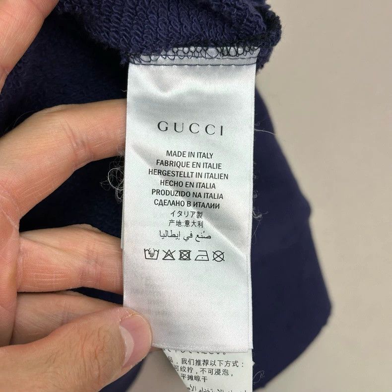 Gucci Gucci Blue Distressed Wolf Embroidered Hoodie Size US S / EU 44-46 / 1 - 4 Thumbnail