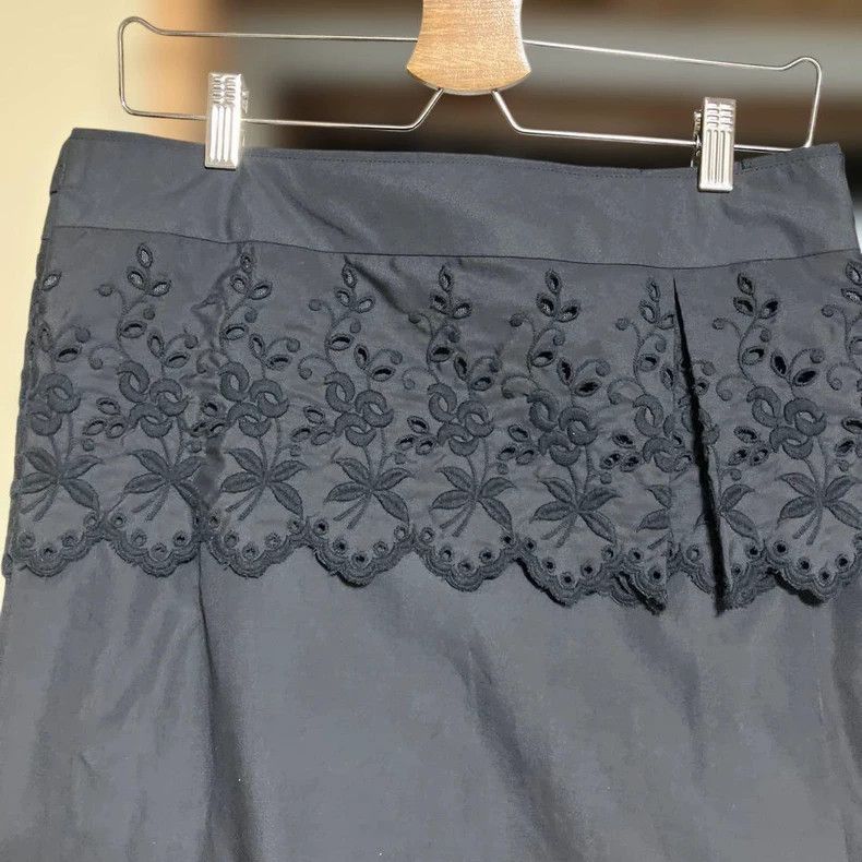 Comme des Garcons COMME des GARCONS Black Embroidered Pleated Skirt Size US 36 / EU 52 - 3 Thumbnail