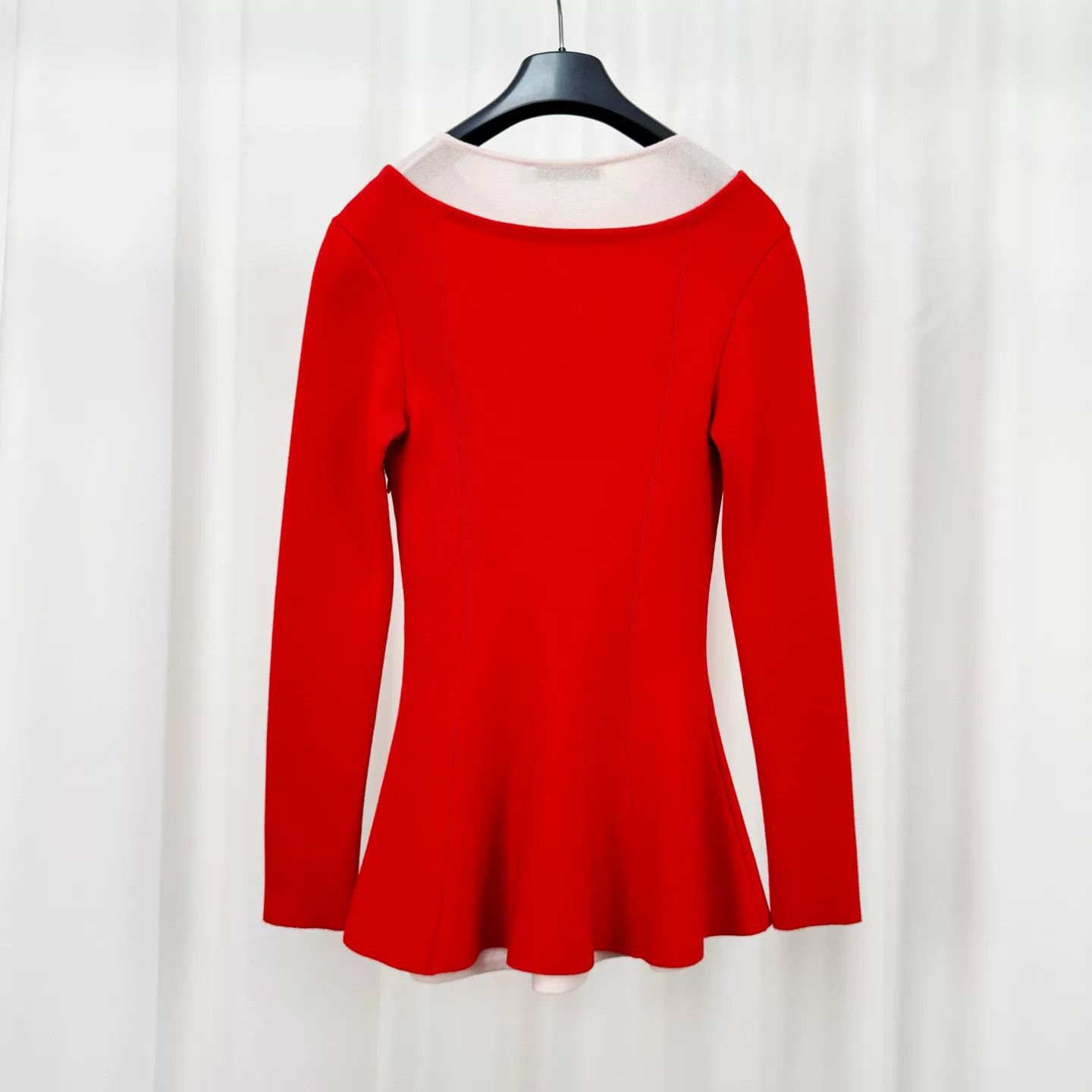 Dior red long sleeve cinched waist top Size US M / EU 48-50 / 2 - 2 Thumbnail