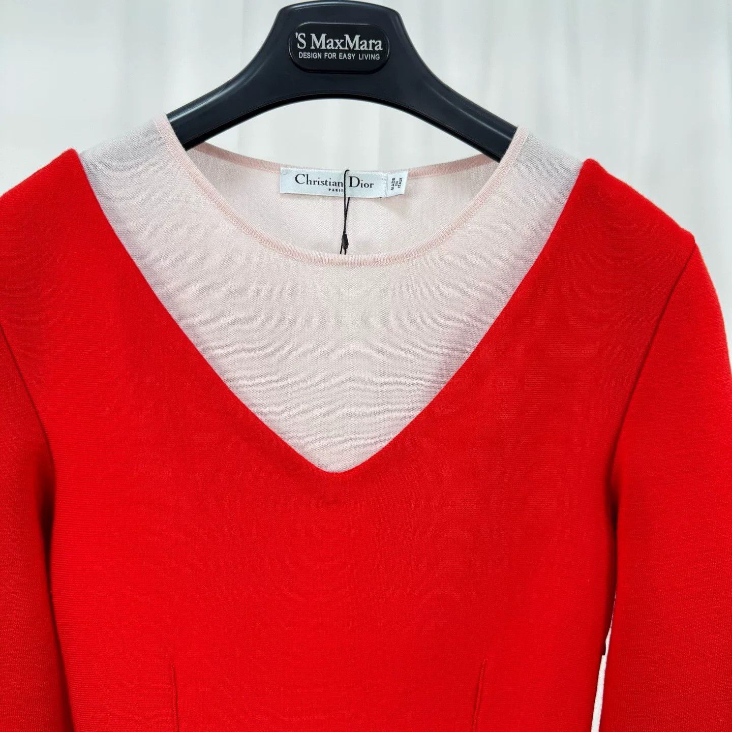 Dior red long sleeve cinched waist top Size US M / EU 48-50 / 2 - 3 Thumbnail