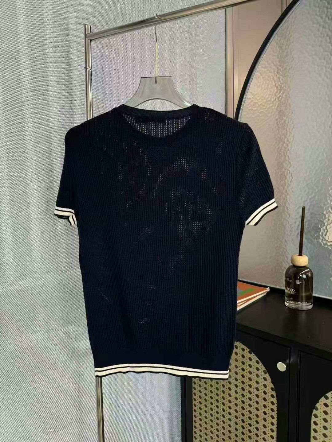 Dior dior navy blue short sleeve knitwear Size US S / EU 44-46 / 1 - 2 Thumbnail