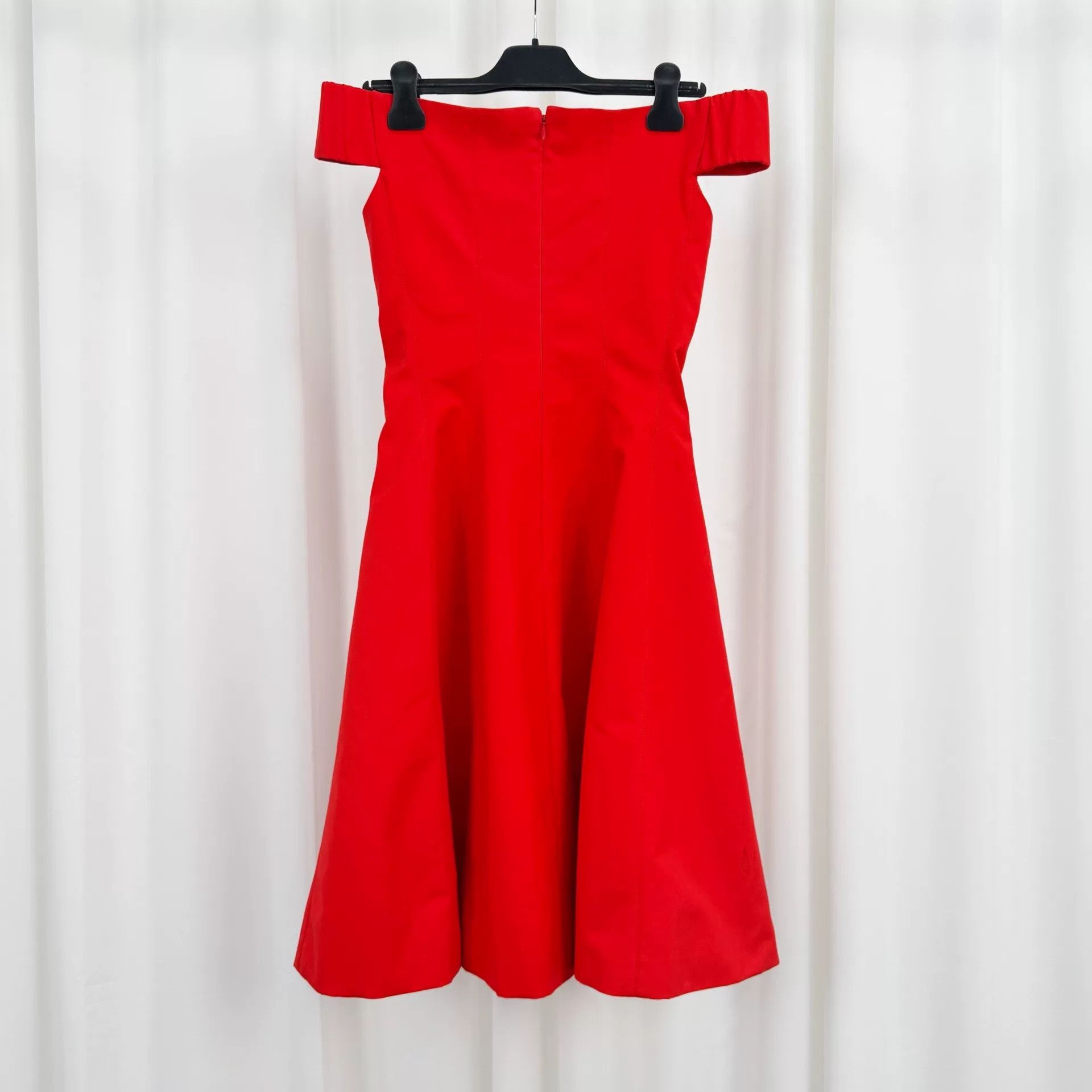 Dior red off-shoulder fitted dress by Dior Size US 36 / EU 52 - 2 Thumbnail