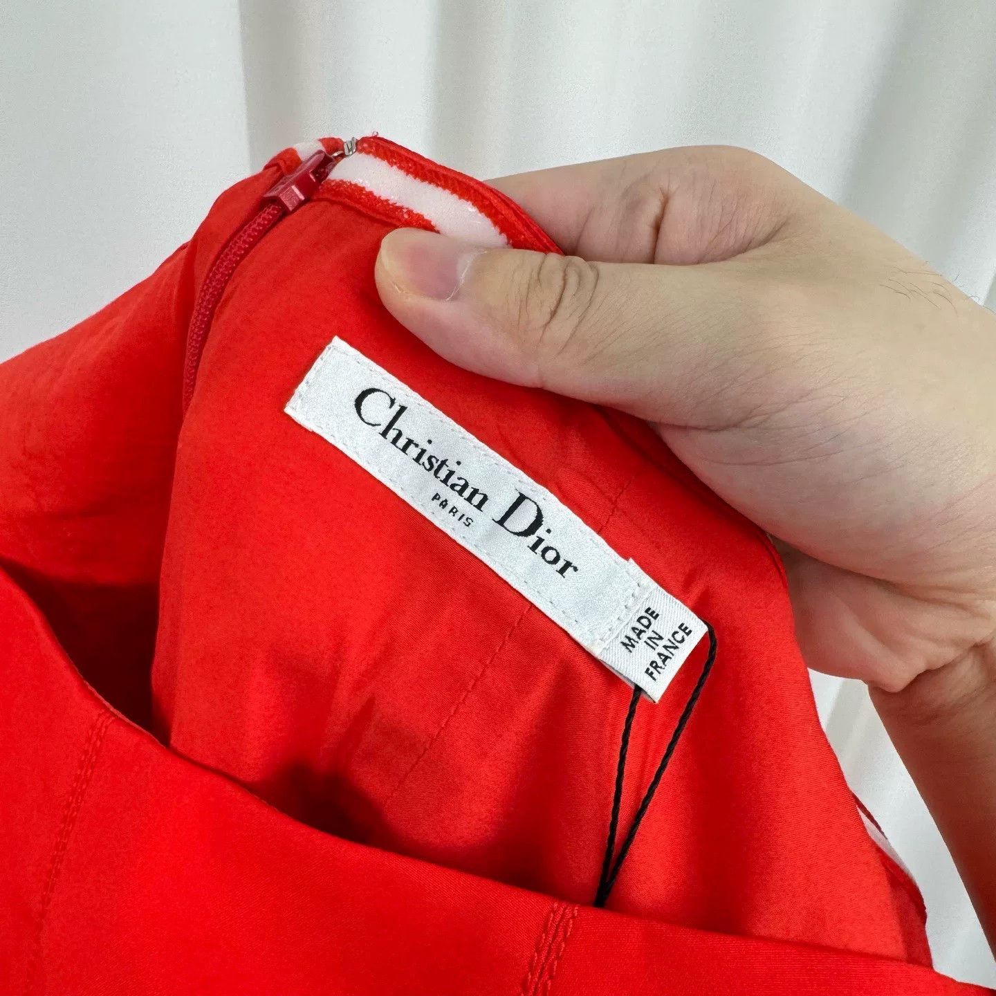 Dior red off-shoulder fitted dress by Dior Size US 36 / EU 52 - 6 Thumbnail