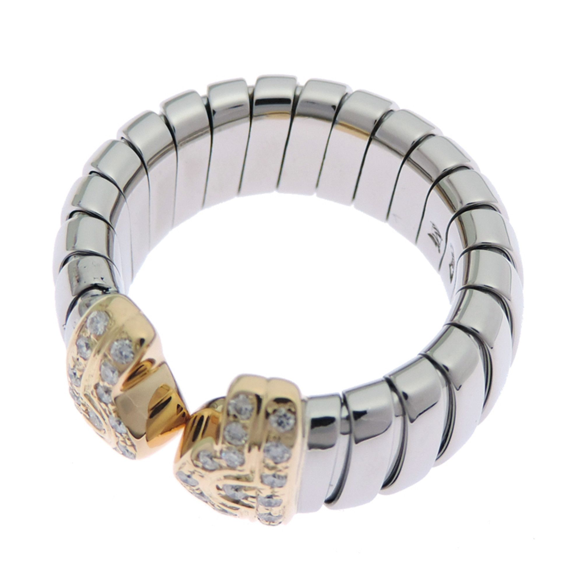 Bvlgari Bvlgari Parentesi Tubogas Diamond Ring, Size M, 750 Yellow Gold, 10.5 Size ONE SIZE - 2 Thumbnail