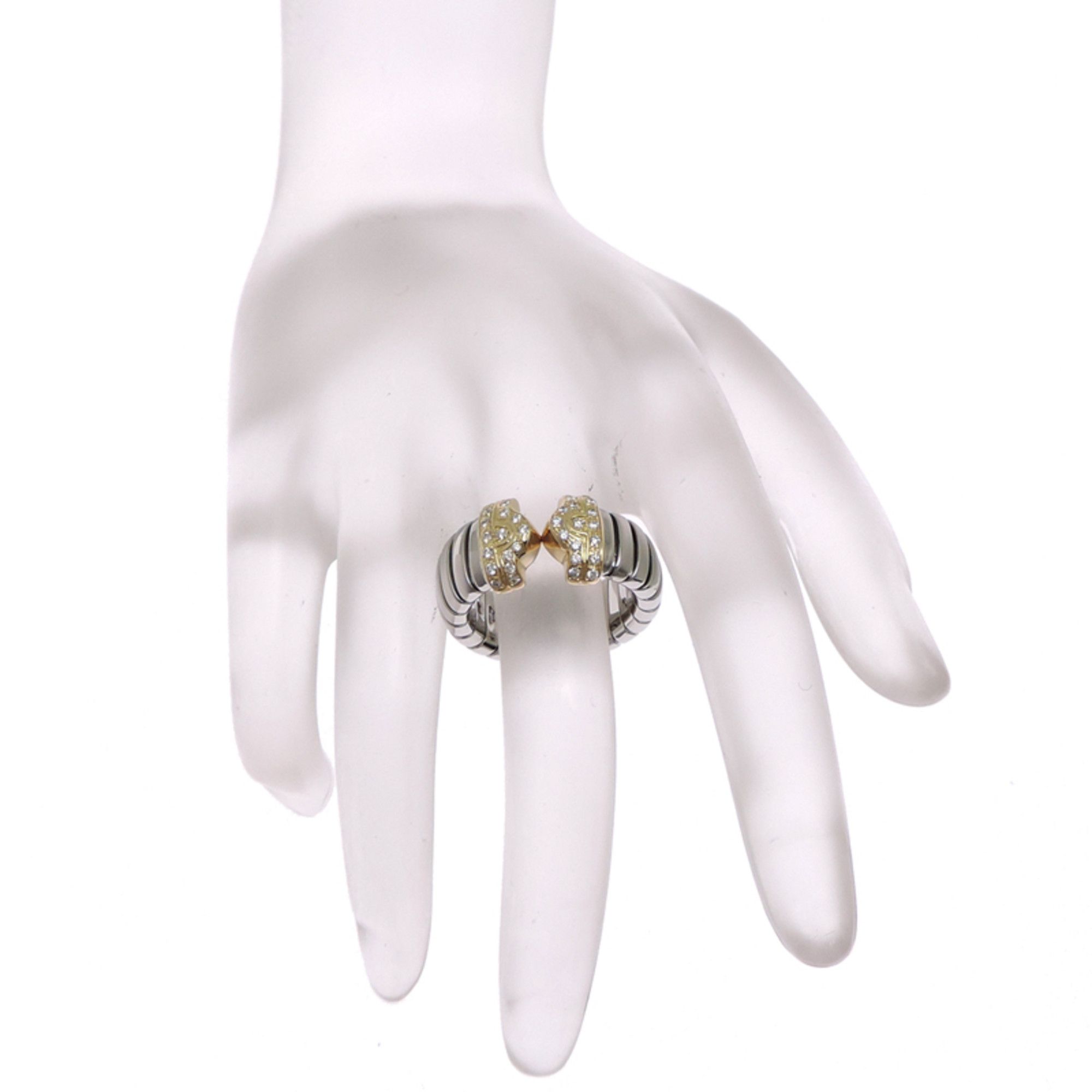 Bvlgari Bvlgari Parentesi Tubogas Diamond Ring, Size M, 750 Yellow Gold, 10.5 Size ONE SIZE - 7 Thumbnail