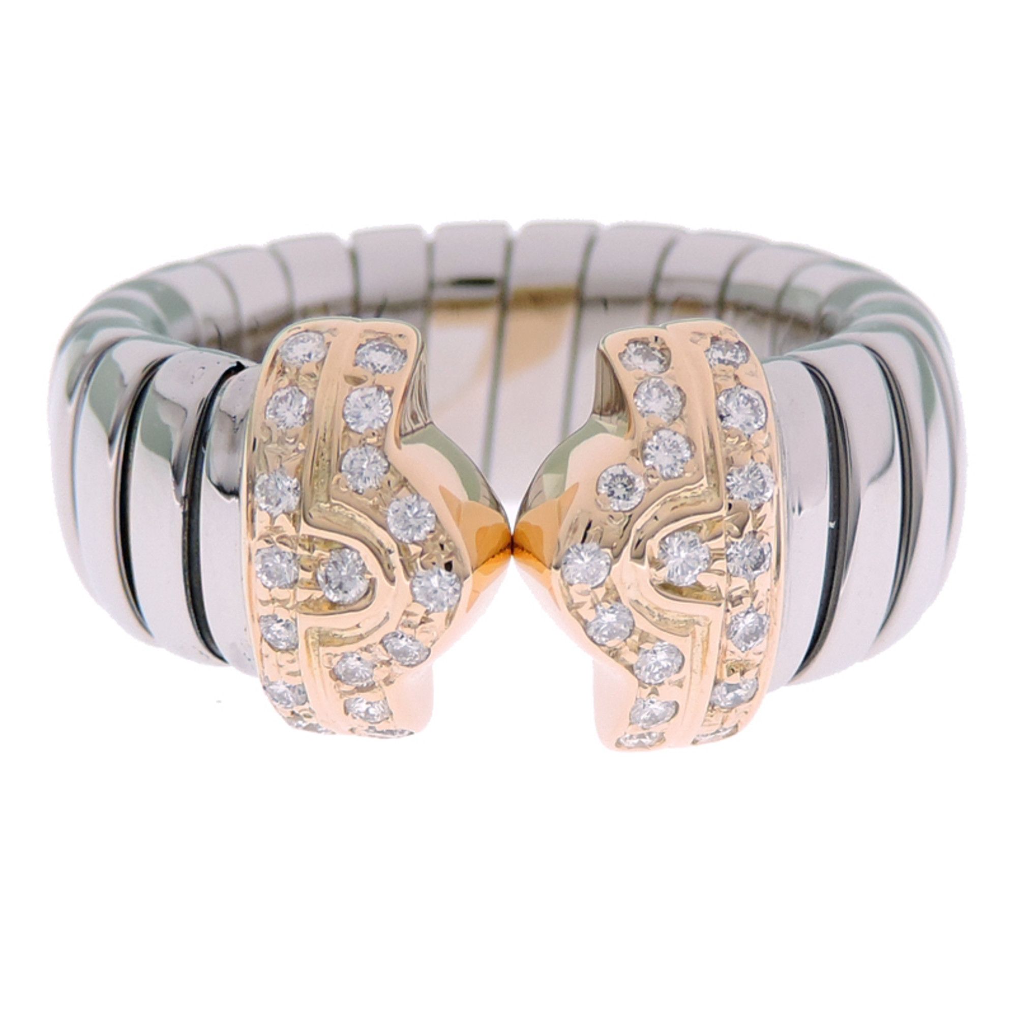 Bvlgari Bvlgari Parentesi Tubogas Diamond Ring, Size M, 750 Yellow Gold, 10.5 Size ONE SIZE - 4 Thumbnail