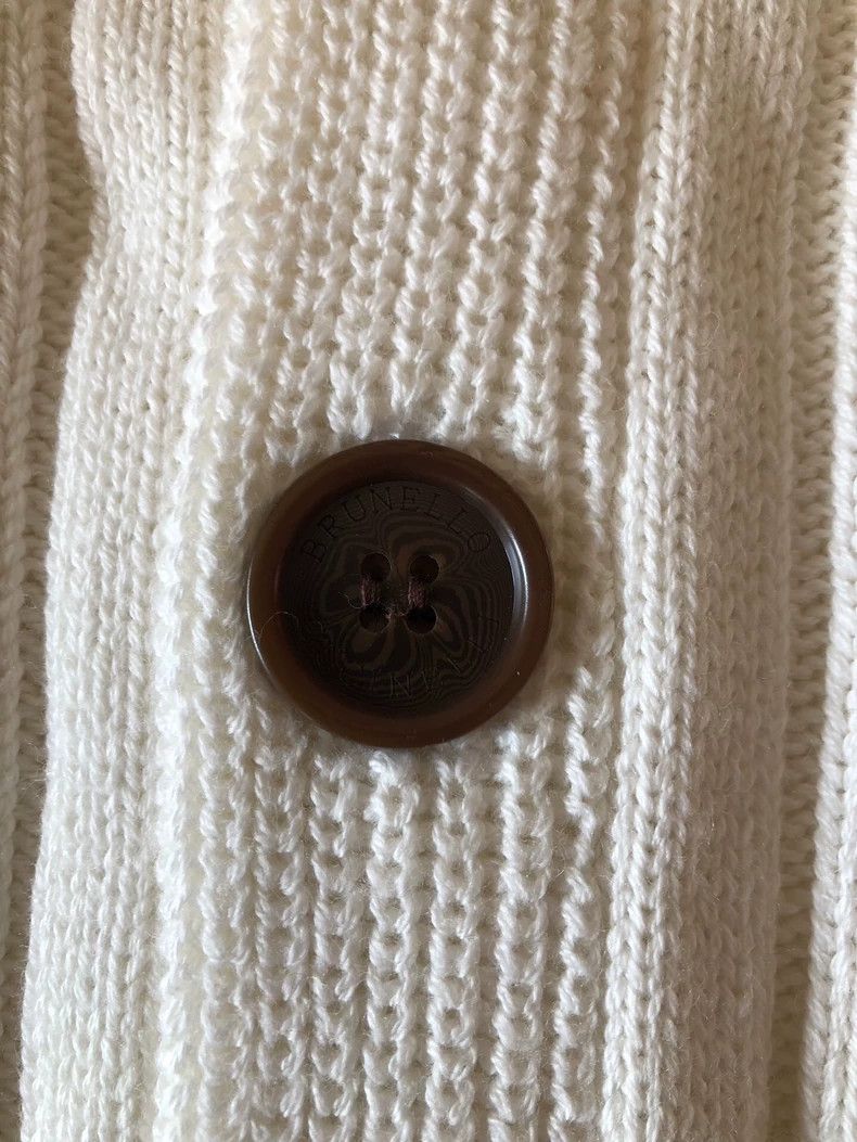 Brunello Cucinelli Brunello Cucinelli Men's White Cardigan Size US M / EU 48-50 / 2 - 5 Thumbnail