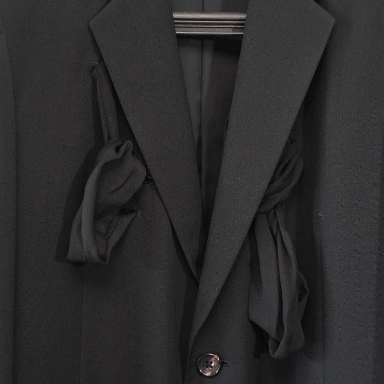 Yohji Yamamoto Yohji Yamamoto 06AW Silk Ribbon Blazer Size US M / EU 48-50 / 2 - 2 Thumbnail