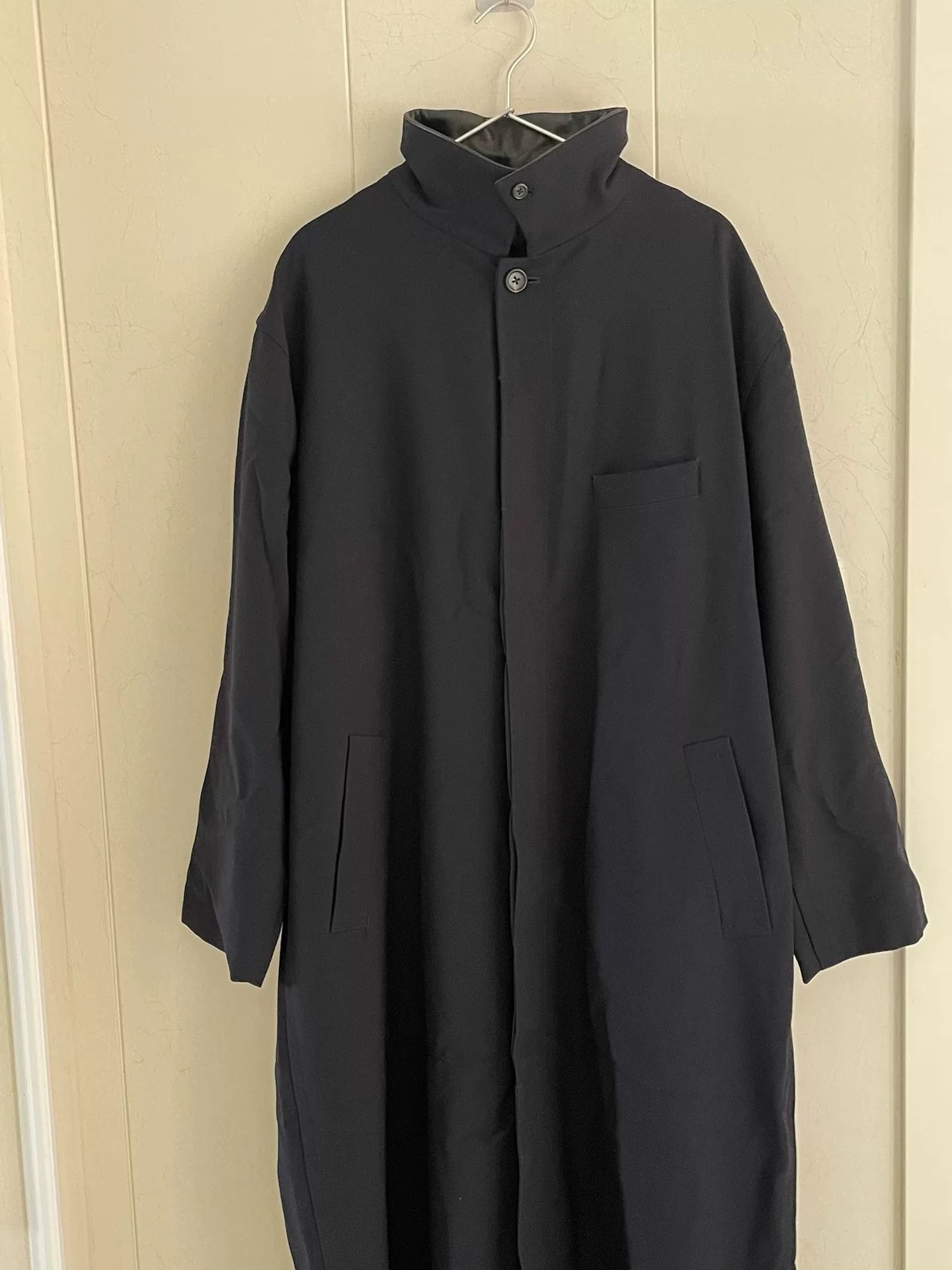 Yohji Yamamoto 91AW Wool Leather Collar Coat