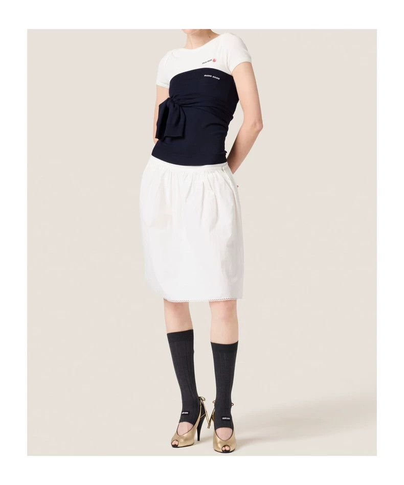 Miu Miu Miu Miu Blue Off-Shoulder Wool Top Size US M / EU 48-50 / 2 - 6 Thumbnail