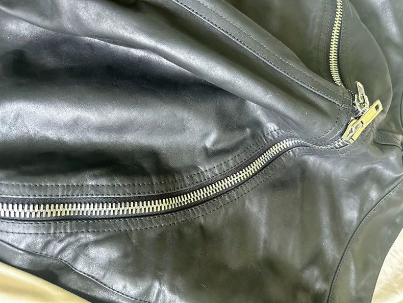 Rick Owens Rick Owens Leather Flared Zip Pants Size US 27 - 6 Thumbnail