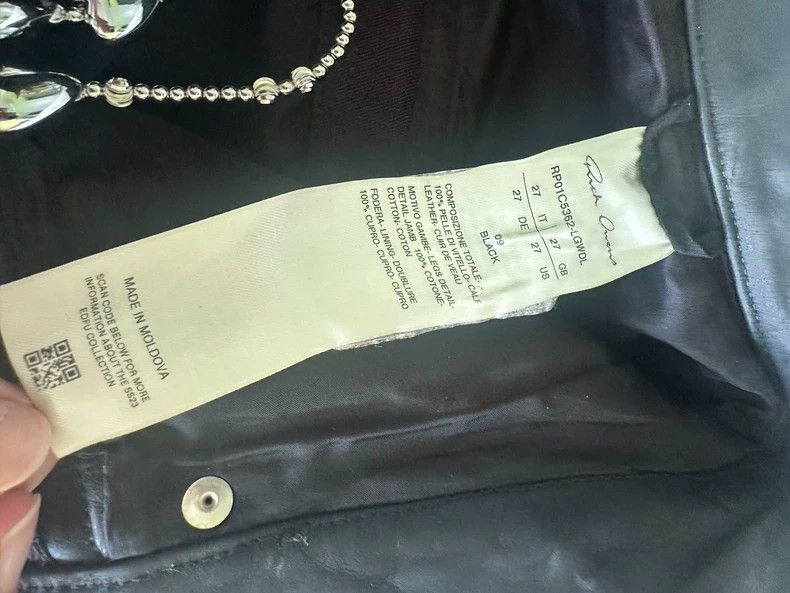 Rick Owens Rick Owens Leather Flared Zip Pants Size US 27 - 9 Thumbnail