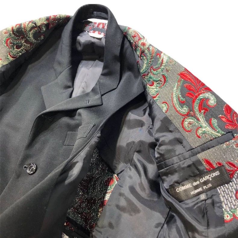 Comme des Garcons COMME des GARCONS HOMME PLUS Embroidered Double-Layer Long Blazer Size US XXS / EU 40 - 4 Thumbnail