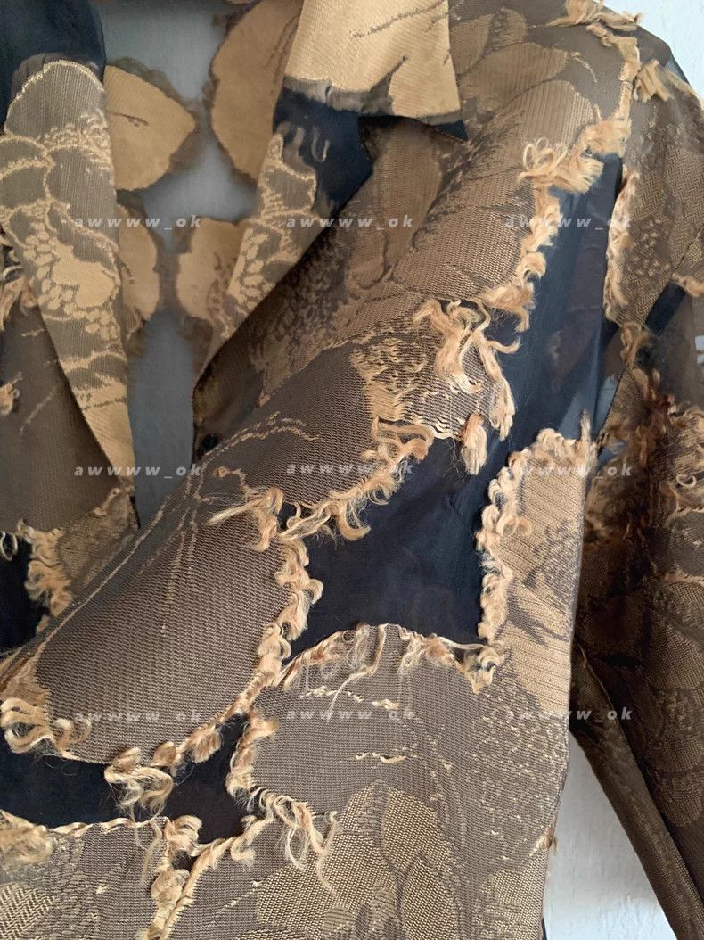 Dries Van Noten Dries Van Noten Brocade Sheer Shirt Size US S / EU 44-46 / 1 - 7 Thumbnail