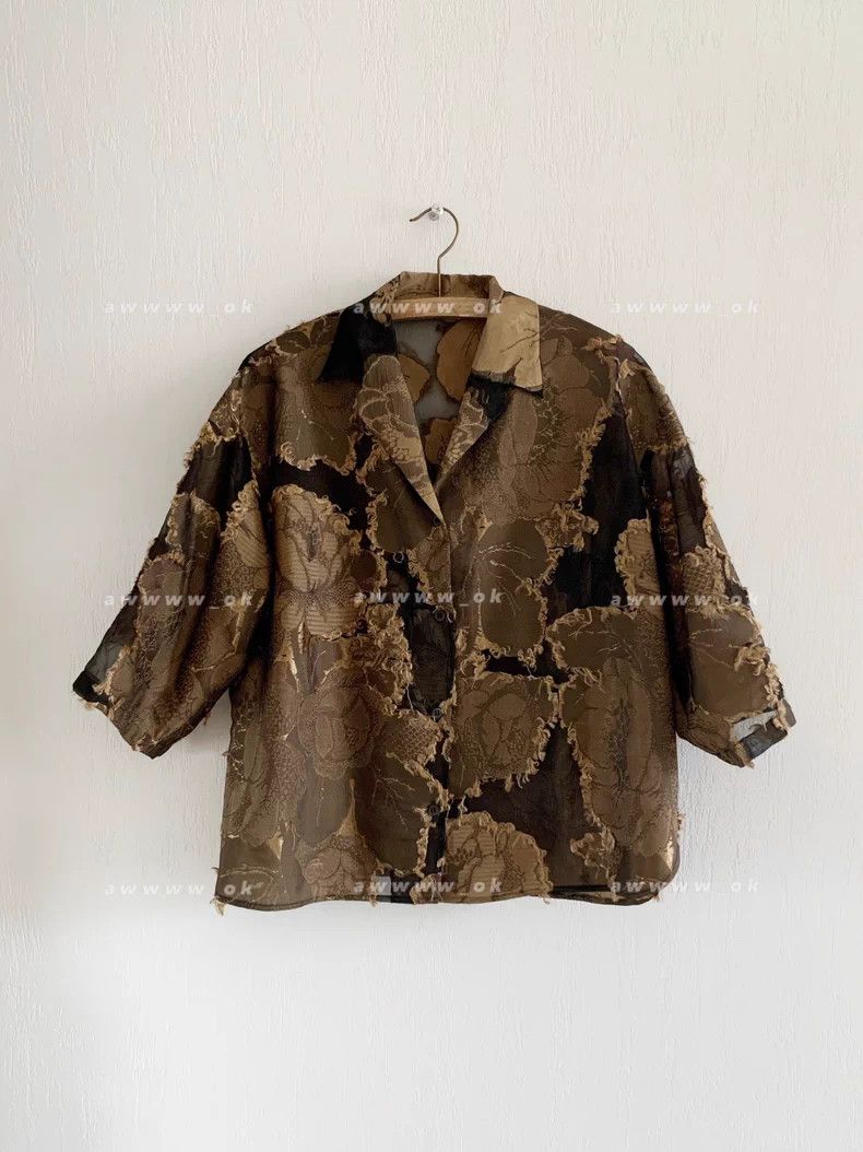 Dries Van Noten Dries Van Noten Brocade Sheer Shirt Size US S / EU 44-46 / 1 - 3 Thumbnail