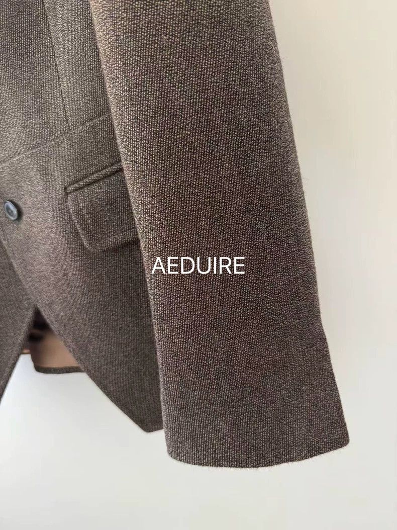 Dries Van Noten Dries Van Noten Brown Floral Flocked Lining Blazer Size US XXS / EU 40 - 6 Thumbnail